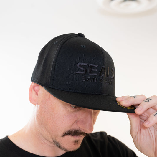 Black "SEALS" Flat Bill Hat